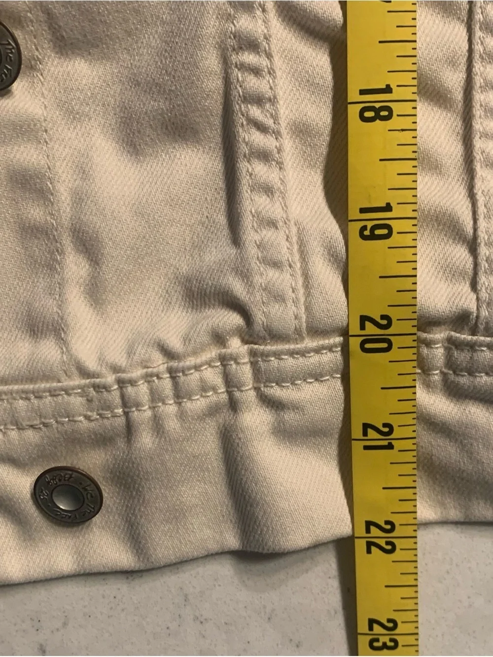 Free People Cropped Cream Jean Jacket - M
